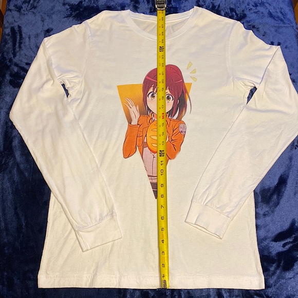 White, “Attack On Titan” Long Sleeve Shirt (Featuring Sasha with bread loaf) - Picture 3 of 6